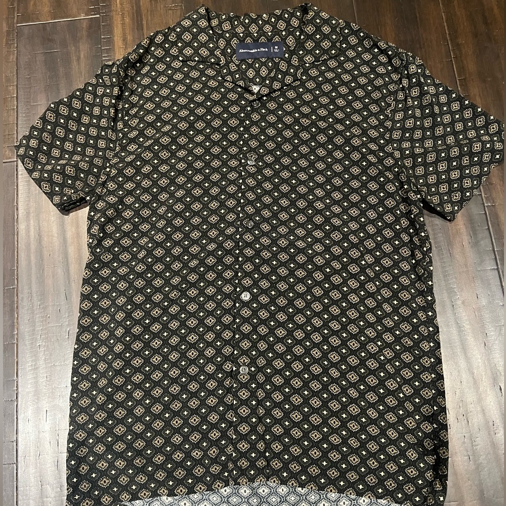 Abercrombie Men’s Slim Viscose camp Collar Shirt